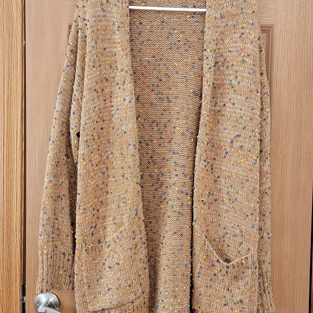 Cozy Tan Speckled Women's Cardigan
